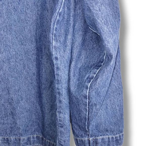 Vintage Bill Blass Women's Jean Jacket Hoodie Front Zip Pockets LS Size 1X - Picture 5 of 12